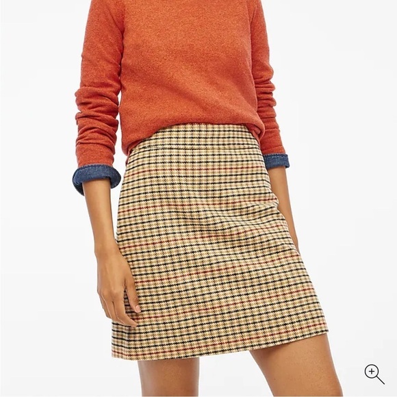 J crew Plaid wool-blend A-line mini skirt - Picture 1 of 4